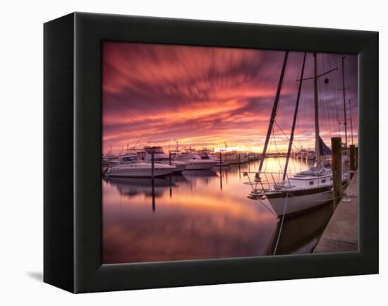 Sunset at Stuart Marina, Florida-Frances Gallogly-Framed Premier Image Canvas