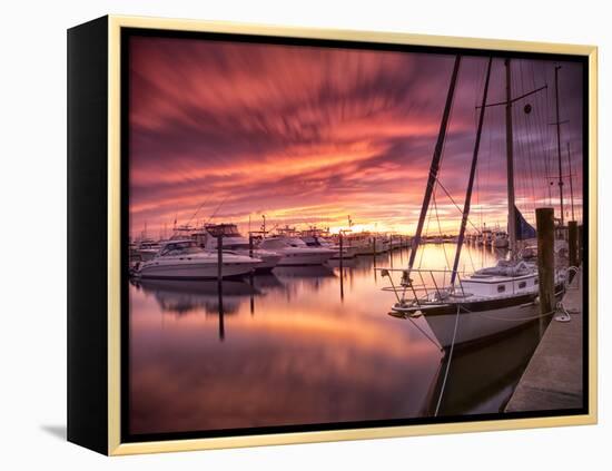 Sunset at Stuart Marina, Florida-Frances Gallogly-Framed Premier Image Canvas