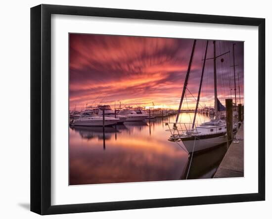 Sunset at Stuart Marina, Florida-Frances Gallogly-Framed Photographic Print