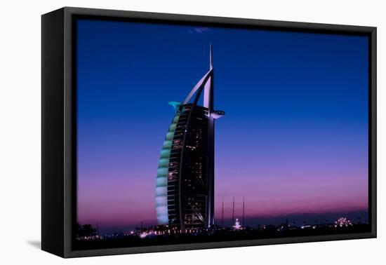 Sunset at the Burj Al Arab, Dubai, United Arab Emirates-Bill Bachmann-Framed Premier Image Canvas