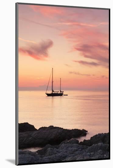 Sunset at the Coast Near Centuri Port, Corsica, France, Mediterranean, Europe-Markus Lange-Mounted Photographic Print
