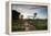 Sunset at the Gate of a Bonito Farm, with Rolling Hills in the Background-Alex Saberi-Framed Premier Image Canvas