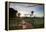 Sunset at the Gate of a Bonito Farm, with Rolling Hills in the Background-Alex Saberi-Framed Premier Image Canvas