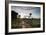 Sunset at the Gate of a Bonito Farm, with Rolling Hills in the Background-Alex Saberi-Framed Photographic Print