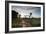 Sunset at the Gate of a Bonito Farm, with Rolling Hills in the Background-Alex Saberi-Framed Photographic Print