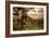 Sunset at the Gate of a Bonito Farm, with Rolling Hills in the Background-Alex Saberi-Framed Photographic Print