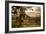 Sunset at the Gate of a Bonito Farm, with Rolling Hills in the Background-Alex Saberi-Framed Photographic Print