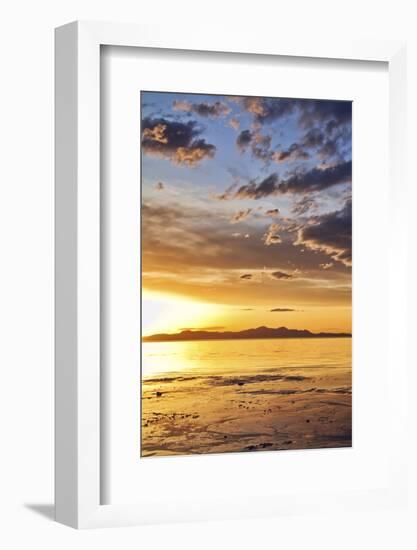 Sunset at the Great Salt Lake in Utah on a Warm Early Spring Day-Clint Losee-Framed Photographic Print