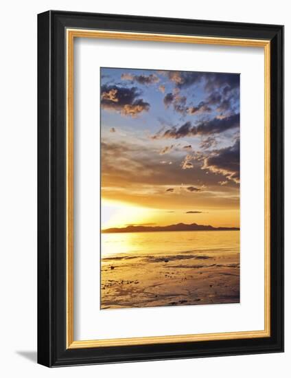 Sunset at the Great Salt Lake in Utah on a Warm Early Spring Day-Clint Losee-Framed Photographic Print