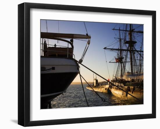Sunset at the Maritime Museum, San Diego, California, United States of America, North America-Richard Cummins-Framed Photographic Print