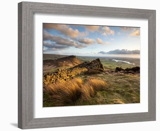 Sunset at the Roaches Including Tittesworth Reservoir, Staffordshire Moorlands, Peak District Natio-Chris Hepburn-Framed Photographic Print