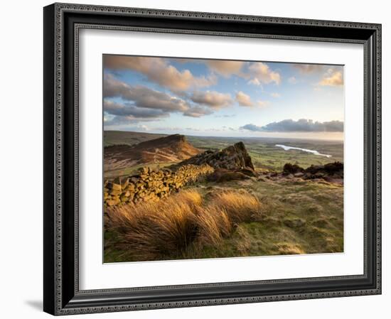 Sunset at the Roaches Including Tittesworth Reservoir, Staffordshire Moorlands, Peak District Natio-Chris Hepburn-Framed Photographic Print