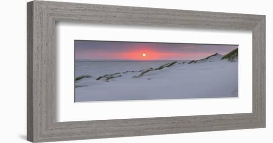 Sunset at the sea, Amrum, Schleswig-Holstein, Germany-null-Framed Art Print