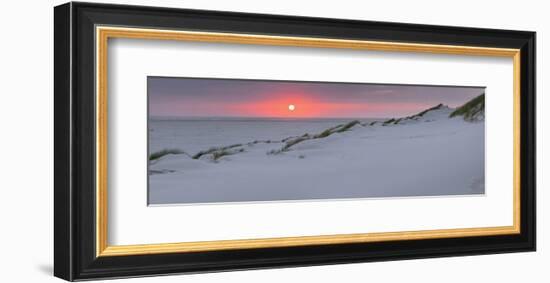 Sunset at the sea, Amrum, Schleswig-Holstein, Germany-null-Framed Art Print