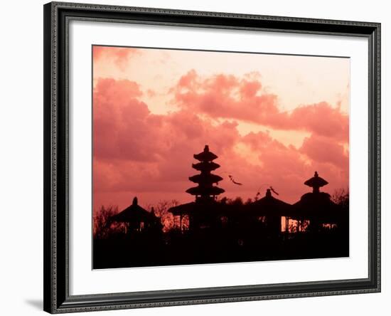 Sunset at the Temple by the Sea, Tenah Lot, Bali, Indonesia-Bill Bachmann-Framed Photographic Print