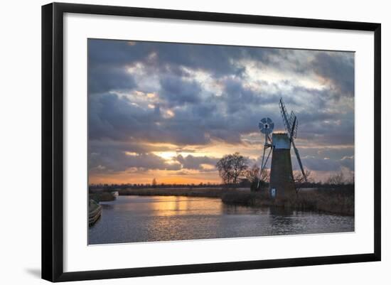 Sunset at Turf Fen Mill at How Hill Ludham on the The River Ant, Broadland, Norfolk-Sarah Weston-Framed Photographic Print