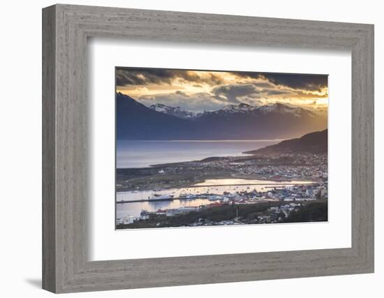 Sunset at Ushuaia, the Southern Most City in the World, Tierra Del Fuego, Patagonia, Argentina-Matthew Williams-Ellis-Framed Photographic Print