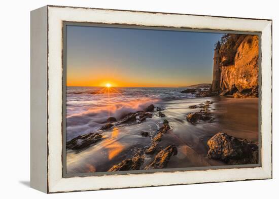 Sunset at Victoria Beach in Laguna Beach, Ca-Andrew Shoemaker-Framed Premier Image Canvas