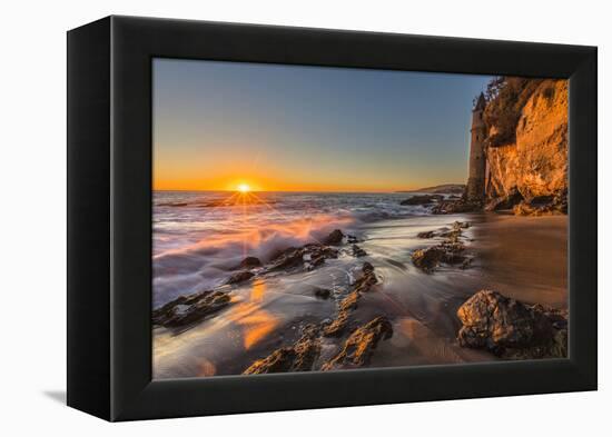 Sunset at Victoria Beach in Laguna Beach, Ca-Andrew Shoemaker-Framed Premier Image Canvas