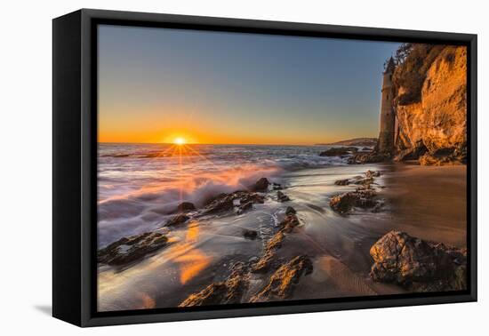 Sunset at Victoria Beach in Laguna Beach, Ca-Andrew Shoemaker-Framed Premier Image Canvas