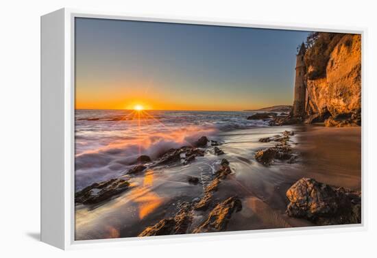 Sunset at Victoria Beach in Laguna Beach, Ca-Andrew Shoemaker-Framed Premier Image Canvas