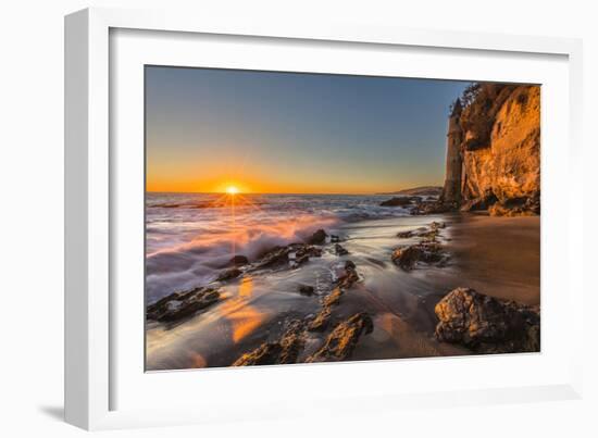 Sunset at Victoria Beach in Laguna Beach, Ca-Andrew Shoemaker-Framed Photographic Print