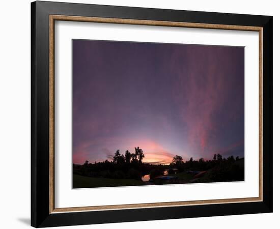 Sunset at Wilderness Lodge on Lake Moeraki, West Coast, South Island, New Zealand-null-Framed Photographic Print