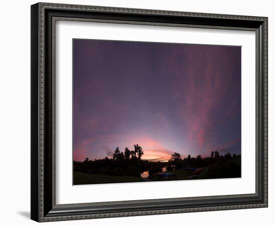 Sunset at Wilderness Lodge on Lake Moeraki, West Coast, South Island, New Zealand-null-Framed Photographic Print