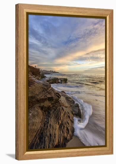 Sunset at Windansea Beach in La Jolla, Ca-Andrew Shoemaker-Framed Premier Image Canvas