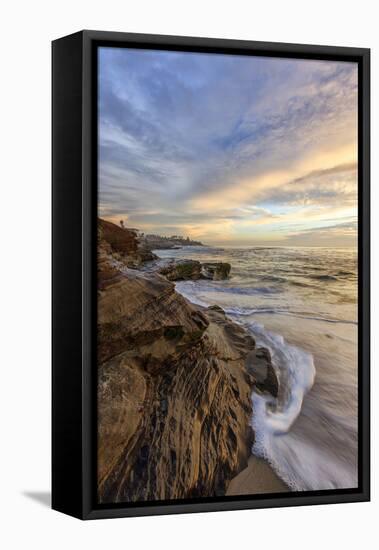 Sunset at Windansea Beach in La Jolla, Ca-Andrew Shoemaker-Framed Premier Image Canvas