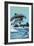 Sunset Beach - Calabash, North Carolina - Dolphins Jumping-Lantern Press-Framed Premium Giclee Print