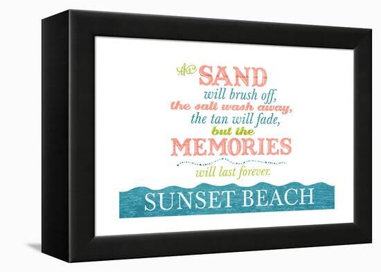 Sunset Beach, New Jersey - Beach Memories Last Forever-Lantern Press-Framed Stretched Canvas