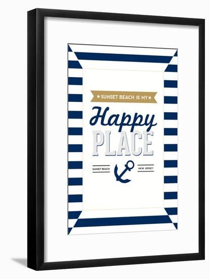 Sunset Beach, New Jersey - My Happy Place-Lantern Press-Framed Art Print