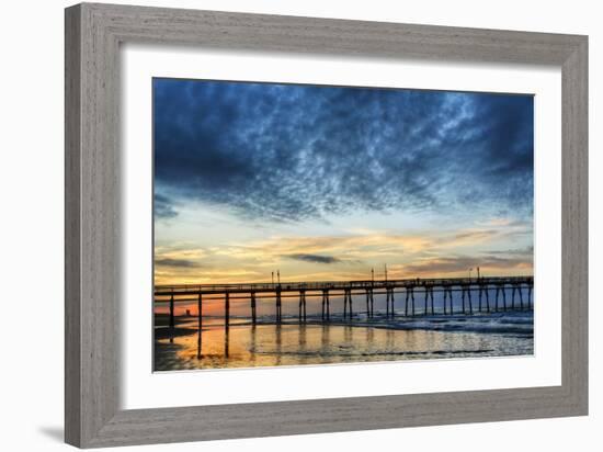 Sunset Beach Pier at Sunrise, North Carolina, USA-null-Framed Photographic Print