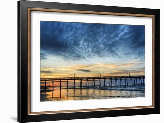 Sunset Beach Pier at Sunrise, North Carolina, USA-null-Framed Photographic Print