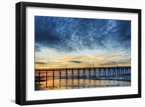 Sunset Beach Pier at Sunrise, North Carolina, USA-null-Framed Photographic Print