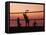 Sunset Beach Volleyball-Mitch Diamond-Framed Premier Image Canvas