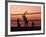 Sunset Beach Volleyball-Mitch Diamond-Framed Photographic Print