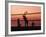 Sunset Beach Volleyball-Mitch Diamond-Framed Photographic Print