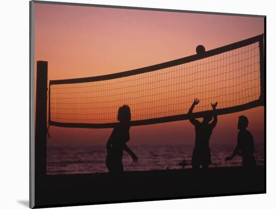 Sunset Beach Volleyball-Mitch Diamond-Mounted Photographic Print