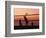 Sunset Beach Volleyball-Mitch Diamond-Framed Photographic Print