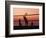 Sunset Beach Volleyball-Mitch Diamond-Framed Photographic Print