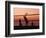 Sunset Beach Volleyball-Mitch Diamond-Framed Photographic Print