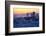 Sunset Behind Golden Gate Bridge, Downtown San Francisco-Vincent James-Framed Photographic Print