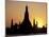 Sunset Behind Temple of Dawn on Chao Phraya River, Thailand-Merrill Images-Mounted Photographic Print