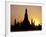 Sunset Behind Temple of Dawn on Chao Phraya River, Thailand-Merrill Images-Framed Photographic Print