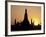 Sunset Behind Temple of Dawn on Chao Phraya River, Thailand-Merrill Images-Framed Photographic Print