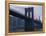 Sunset Behind the Brooklyn Bridge and Manhattan on a Humid Summer Evening-John Nordell-Framed Premier Image Canvas