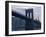 Sunset Behind the Brooklyn Bridge and Manhattan on a Humid Summer Evening-John Nordell-Framed Photographic Print