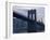 Sunset Behind the Brooklyn Bridge and Manhattan on a Humid Summer Evening-John Nordell-Framed Photographic Print